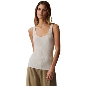Calvin Klein Women's Ribbed Tank Top in Turtledove Ivory